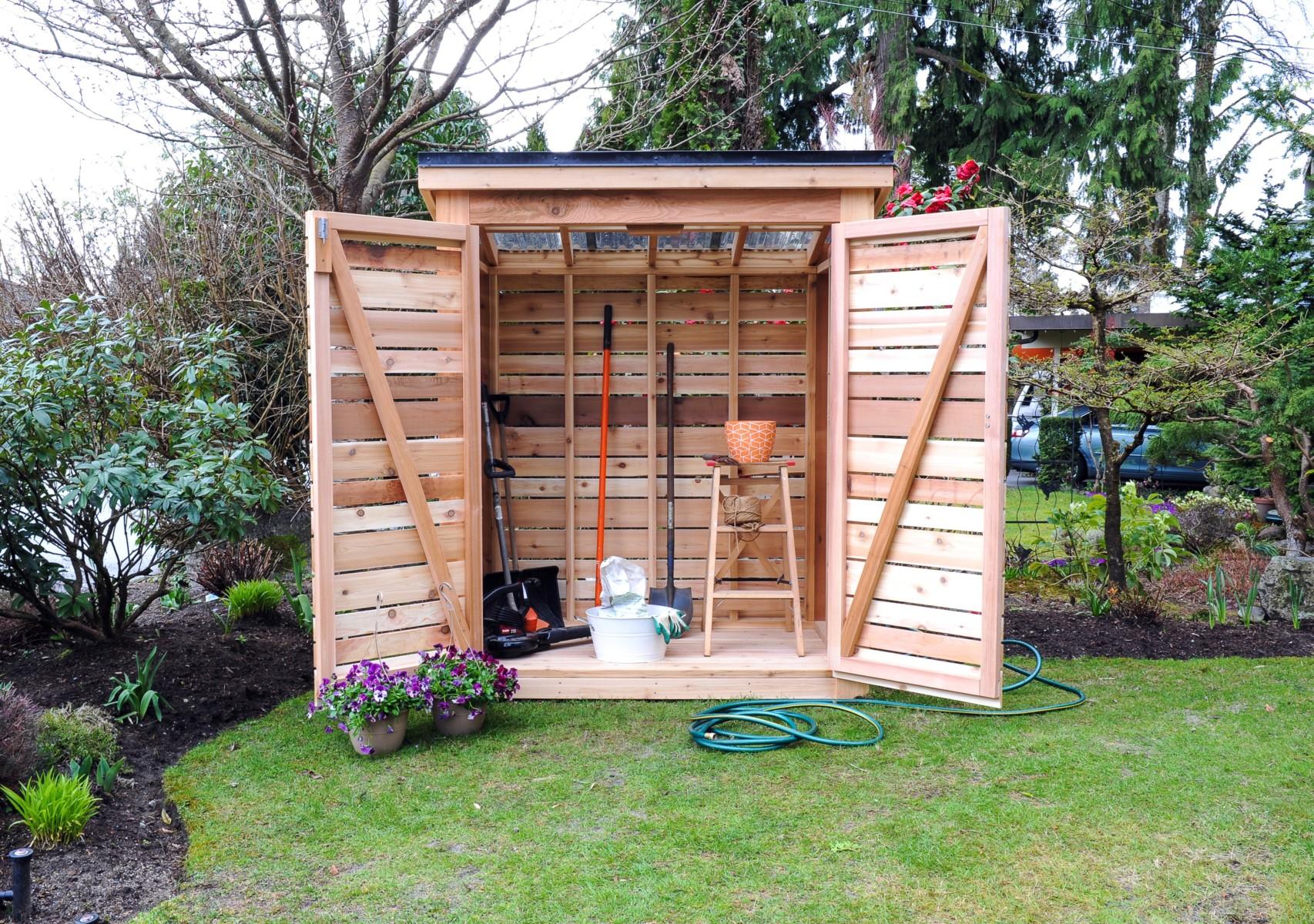 diy storage shed made of cedar