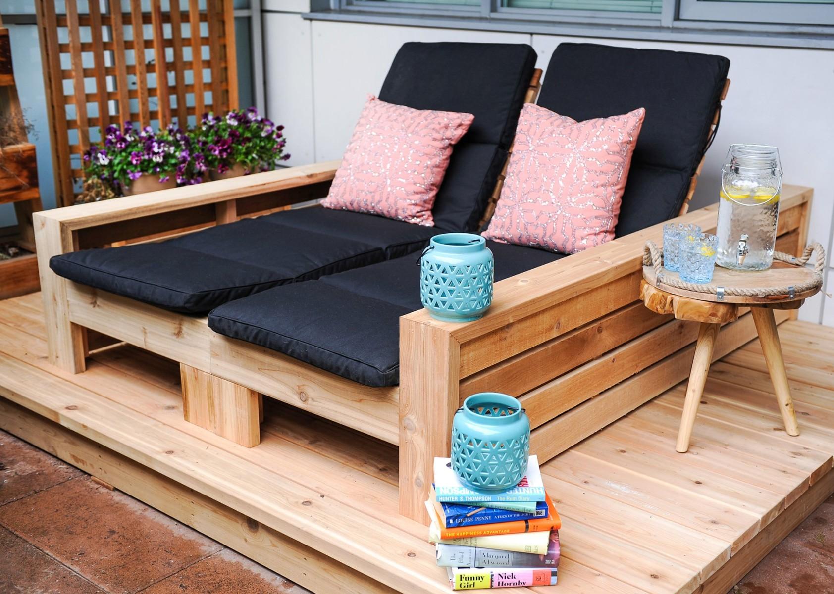 diy outdoor chaise lounge made of cedar